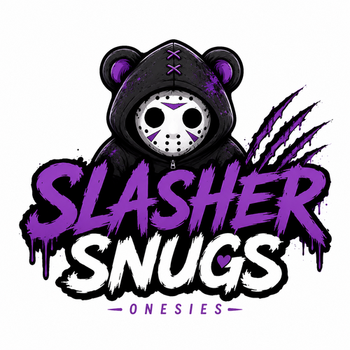 SlasherSnugs horror jackets and onesies logo